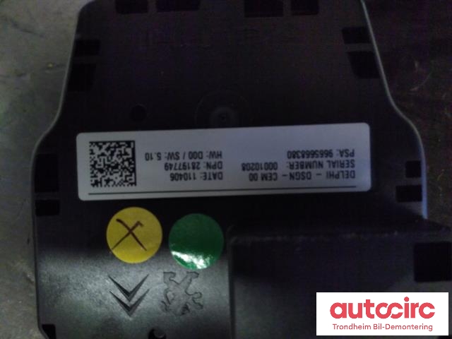 Bilstereo navigasjon betjeningspanel til Peugeot 508 2011-2014 (Type I, Fase 1)  (DELPHI|9665668380|6593U1|98023785ZD)