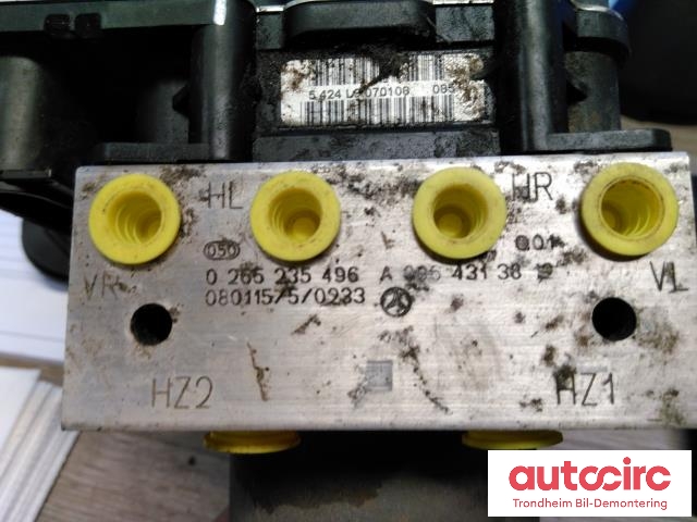 ABS sentral til Mercedes B-Klasse 2008-2011 (Fase 2) (W245) (W245) (BOSCH|A0064313812|A0064310212|A0064310912| A0064313912| A0064316412| 0265235496| 0265950618)