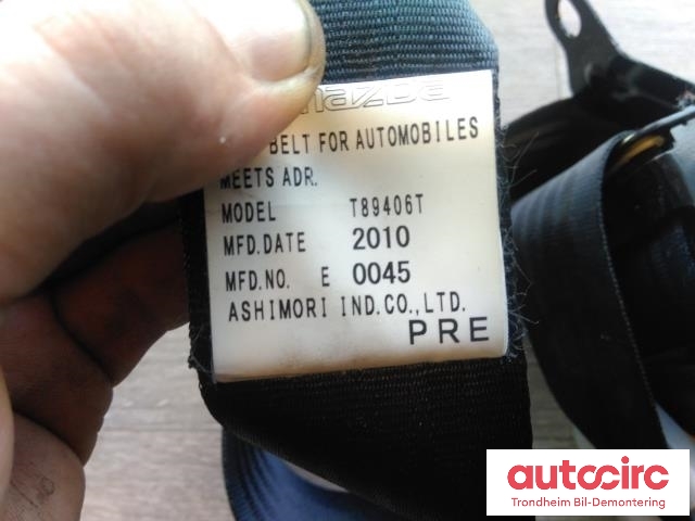 Sikkerhetsbelte foran høyre til Mazda 3 2009-2013 (Type II) (ASHIMORI|BBP257L30B01|BBP2-57-L30B 01|T89406T)