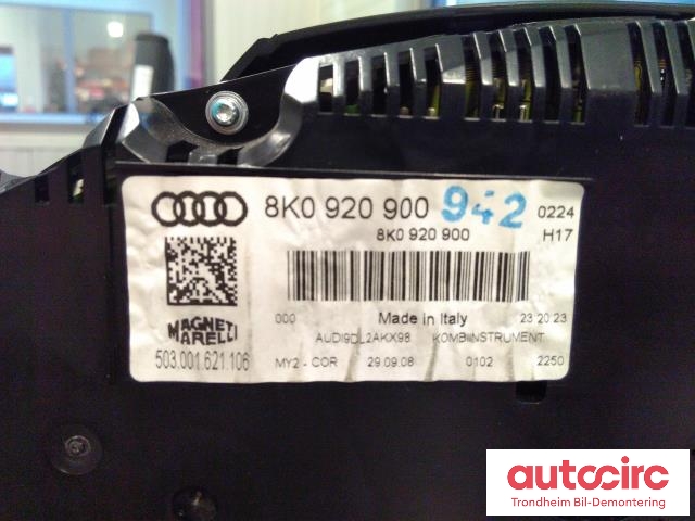 Instrumentpanel til Audi A4 2007-2014 (Type IV) (B8) (B8) (MAGNETI MARELLI|8K0920900|8K0920900A|503001621106)