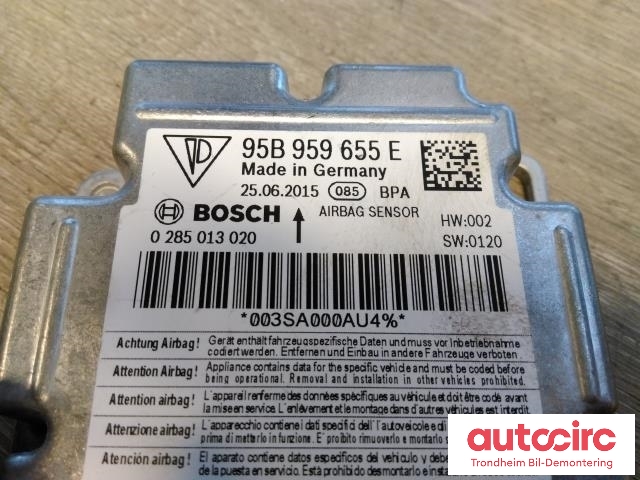 Styreenhet airbag hovedsensor til Porsche Macan 2014-->> (95B) (95B) (BOSCH|95B959655E|0285013020|95B959655D)