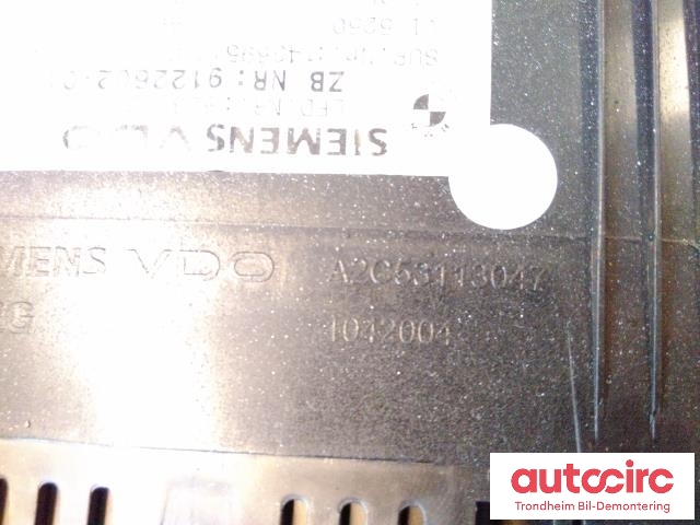 Instrumentpanel til BMW 3-Serie 2005-2011 (E90/E91/E92/E93) (E90/E91/E92/E93) (SIEMENS/VDO|9122602|A2C53113047|62109316127)
