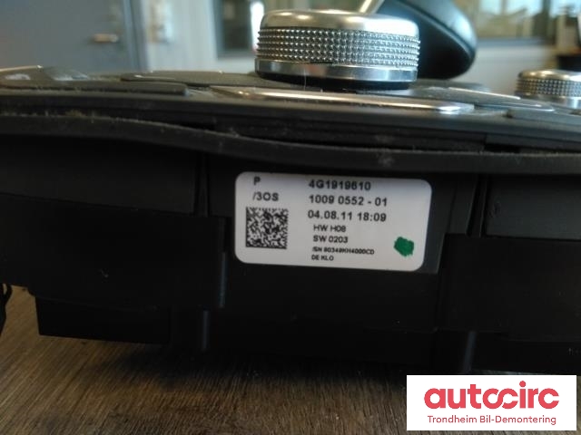 Bilstereo navigasjon betjeningspanel til Audi A6 2011-2014 (Type IV, Fase 1) (C7) (C7) (..|4G1919610|10090552-01|4G1919610E)