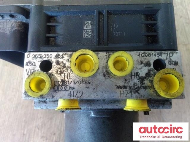 ABS sentral til Audi A6 2011-2014 (Type IV, Fase 1) (C7) (C7) (BOSCH|4G0614517P|4G0907379F|0265250451)