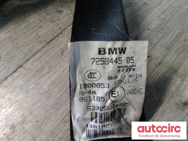 Sikkerhetsbelte bak venstre til BMW X3 2010-2017 (F25) (F25) (TRW|7258445|72117258445|)