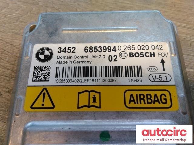 Styreenhet airbag hovedsensor til BMW X3 2010-2017 (F25) (F25) (BOSCH|6853994|34526853994|0265020042)