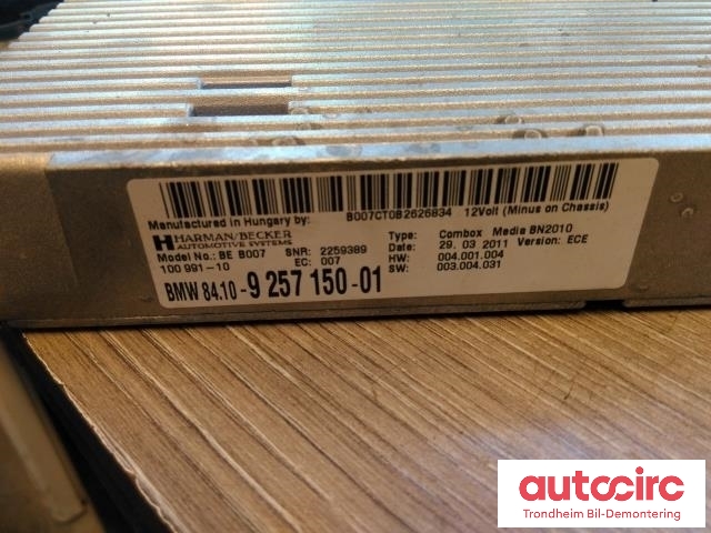 Styreenhet bluetooth til BMW X3 2010-2017 (F25) (F25) (HARMAN/BECKER|9257150|84109257150|100991-10)