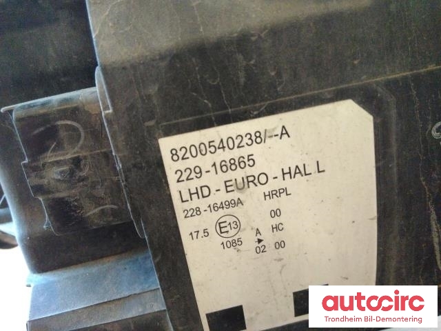 Frontlykt venstre halogen til Renault Modus 2006-2008  (..|8200540238|7701058174|)