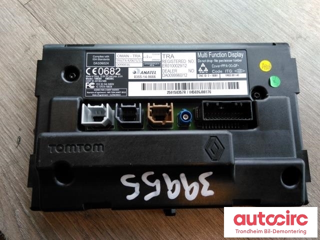 Bilstereo navigasjon skjerm til Renault Zoe 2013-2019 (Fase 1) (ANATEL/TOMTOM|259158357R|0355-14-9666|259150869R)