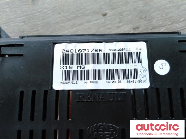 Instrumentpanel til Renault Zoe 2013-2019 (Fase 1) (MAGNETI MARELLI|248107176R|5550022204|248105950R)