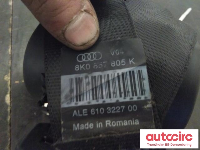 Sikkerhetsbelte bak venstre til Audi A4 2007-2014 (Type IV) (B8) (B8) (..|8K0857805K|8T0837167A|8K0857805P)