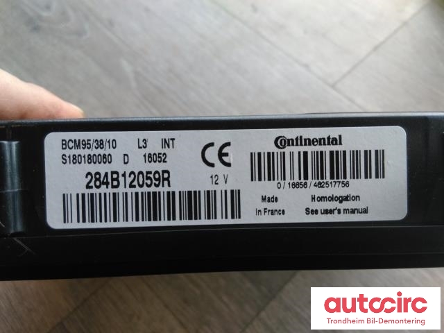 Styreenhet comfort (BCM) til Renault Zoe 2013-2019 (Fase 1)  (CONTINENTAL|284B12059R|A2C53284891|284B15472R)