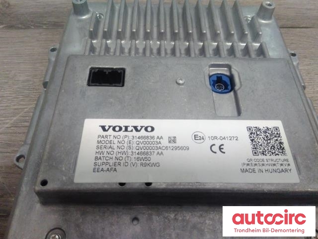 Multimedia display (MCU - Media Controller Unit) til Volvo V90 / V90 CC / S90 2016-->>  (VOLVO|31466836AA|31466837|36012820)
