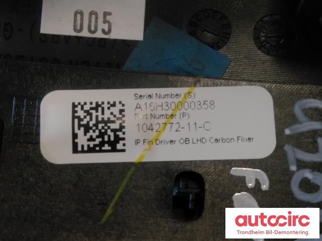 Dashbord friskluftdyse til Tesla Model X 2016-->>  (..|1042773-11-C|1042772-11-C|1042774-11-C)