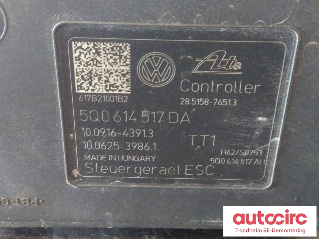 ABS sentral til VW Passat 2015-2019 (Fase 1) (B8) (B8) (ATE|5Q0614517DA|)