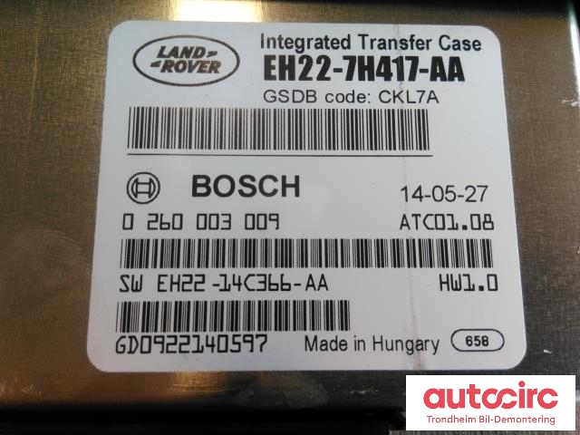 Styreenhet girkasse til Land Rover Discovery 2009-2017 (Type IV)  (BOSCH|EH227H417AA|0260003009|LR053307)