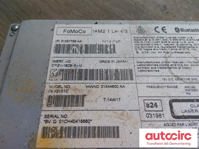 Bilstereo til Land Rover Discovery 2009-2017 (Type IV) (..|CF6N18C815HJ|31357756AA|LR065357)