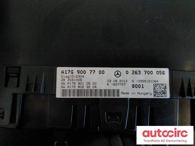 Instrumentpanel til Mercedes A-Klasse 2012-2018 (W176) (W176) (BOSCH|A1769007700|A 176 900 77 00|0263700056| 1030052149)