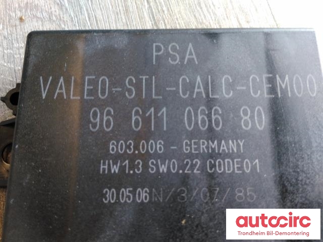 Styreenhet parkering til Citroën C6 2006-2008  (VALEO|9661106680|603006|6590AQ)