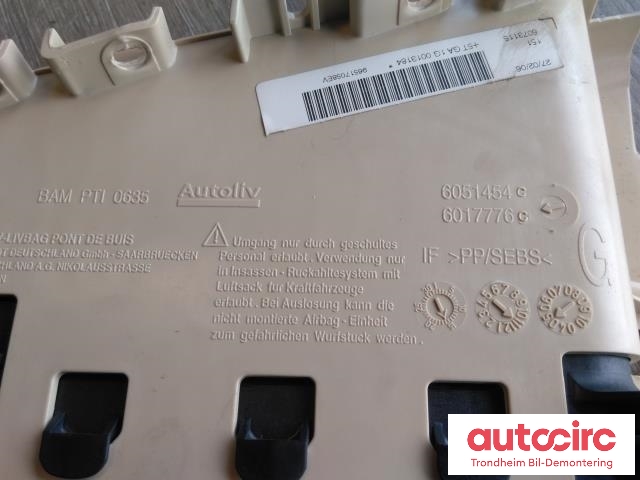 Airbag kne til Citroën C6 2006-2008  (AUTOLIV|96517058EV|8216JA|)