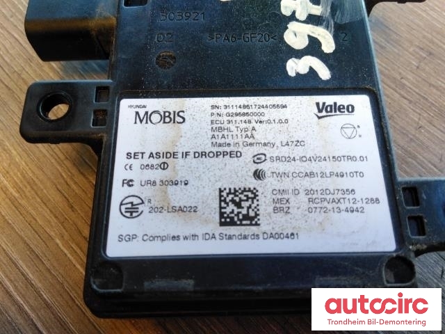 Sensor blindsone til Hyundai Ioniq Electric 2016-2019 (Fase 1)  (VALEO|95811G2000|95811-G2000|G295850000)