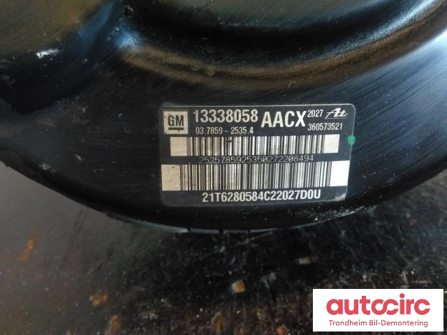 Bremsekraft-forsterker til Opel Astra J 2010-2015  (ATE|13338058|037859-25354|13286439)