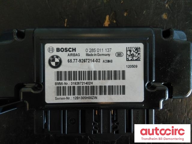 Styreenhet airbag hovedsensor til BMW 3-Serie 2012-2018 (F30/F31/F34) (F30/F31/F34) (BOSCH|65779267214|0285011137|65779461919)