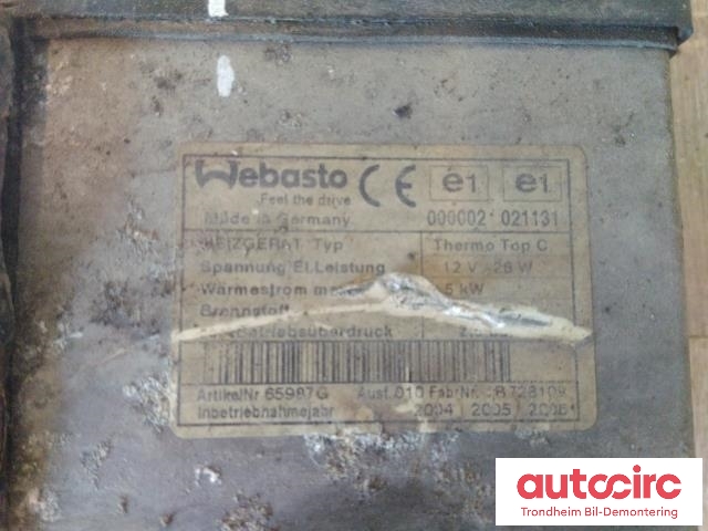 Dieselvarmer til Citroën C5 2001-2004 (Type I, Fase 1)  (WEBASTO|65987G|6462Q2|)