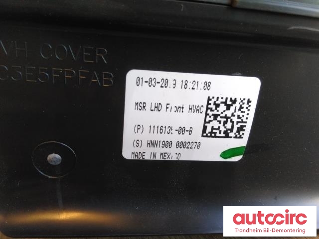 Varmeapparat register til Tesla Model S 2016-2021 (Fase 2)  (..|1116135-00-B|)