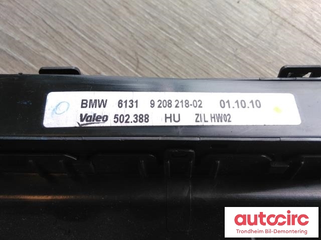 Varmeapparat betjening til BMW X5 2007-2013 (E70) (E70) (..|9234331|64119310445|90025-222)