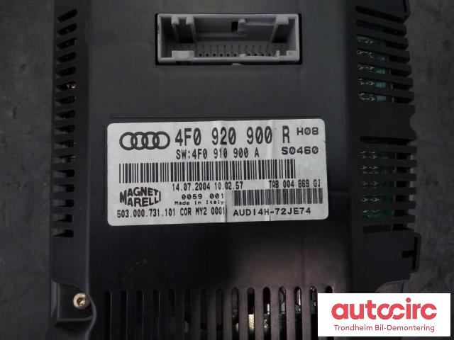 Instrumentpanel til Audi A6 2005-2008 (Type III, Fase 1) (C6) (C6) (MAGNETI MARELLI|4F0920900R|503000731101|4F0920901F)