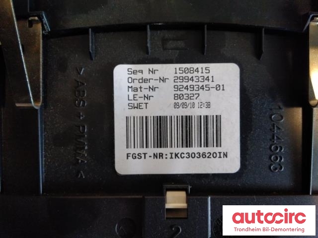 Instrumentpanel til BMW 5-Serie 2010-2017 (F10/F11) (F10/F11) (JOHNSON CONTROLS|9249345|2119956-06|62109358981)