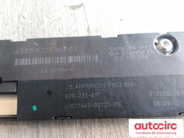 Antenne forsterker til BMW 5-Serie 2010-2017 (F10/F11) (F10/F11) (..|65209228967|10819610|65209276016)