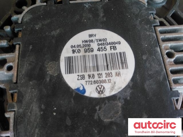Kjølevifte elektrisk til Audi A3 2009-2012 (Type II, Fase 2)  (..|1K0121205AC|1K0121207BA|1K0959455FB)