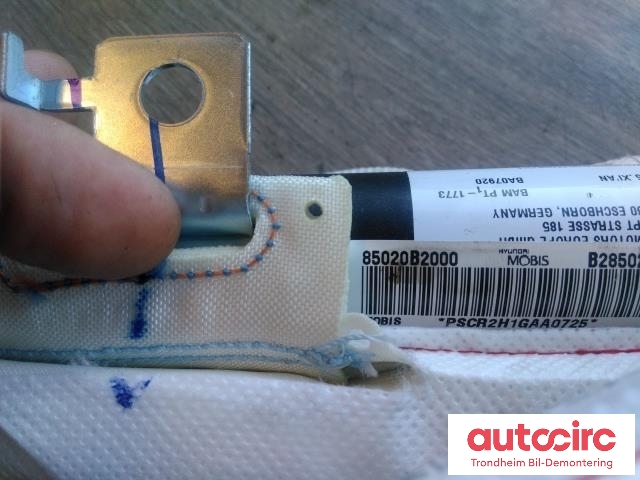 Airbag gardin høyre til Kia Soul 2014-2019 (Type II)  (MOBIS|85020B2000|)