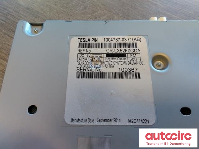 Bilstereo diverse til Tesla Model S 2013-2016 (Fase 1)  (PANASONIC|1004787-03-C|CR-LX52F0GDA|)