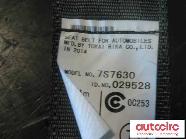 Sikkerhetsbelte bak høyre til Lexus CT 2010-2020  (TOKAI RIKA CO|7336076011A0|73360-76011-A0|7S7630)
