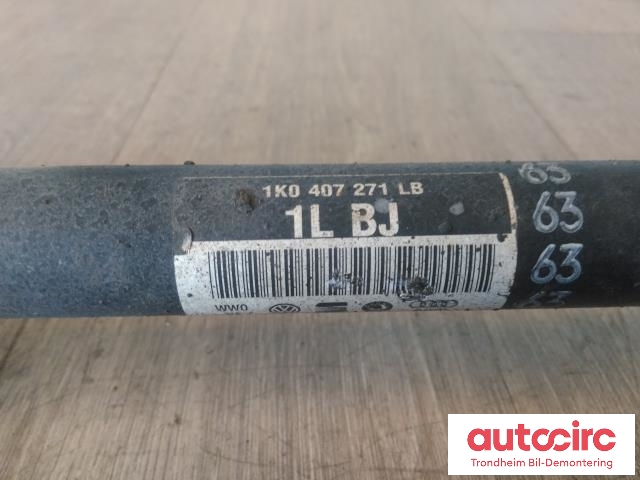 Drivaksel venstre foran, diesel/manuell til VW Passat 2011-2015 (B7) (B7) (..|1K0407271LB|1K0407763KX|)