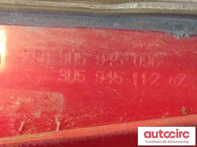 Baklykt høyre til Škoda Superb 2002-2008 (Type I)  (..|3U5945096|3U5945112|)