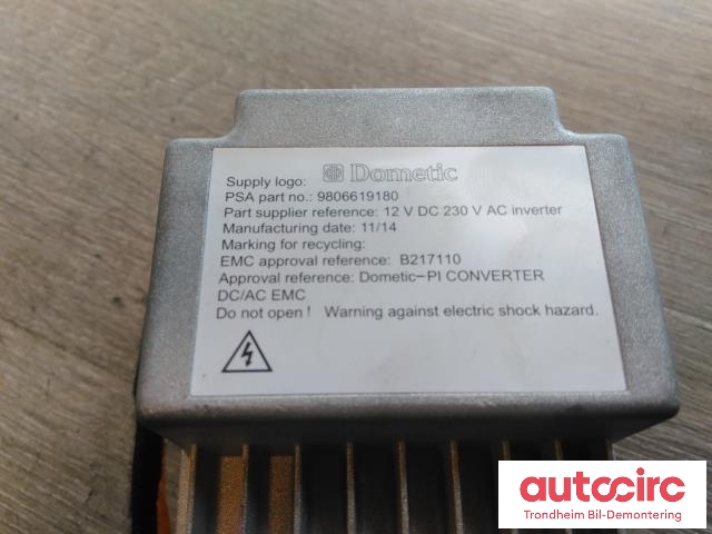 Omformer 24/12 V til Peugeot 308 2013-2021 (Type II)  (DOMESTIC|9806619180|B217110|9805576080)