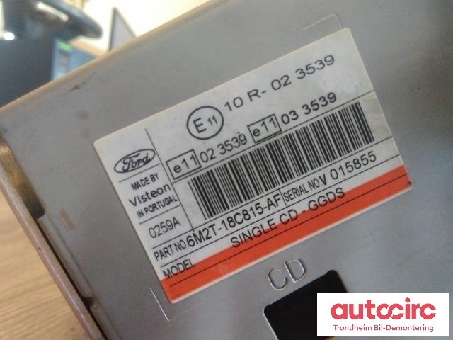 Bilstereo til Ford S-Max 2006-2010 (Type I, Fase 1)  (VISTEON|6M2T-18C815-AF|6M2T-18C815-AL|1818659)