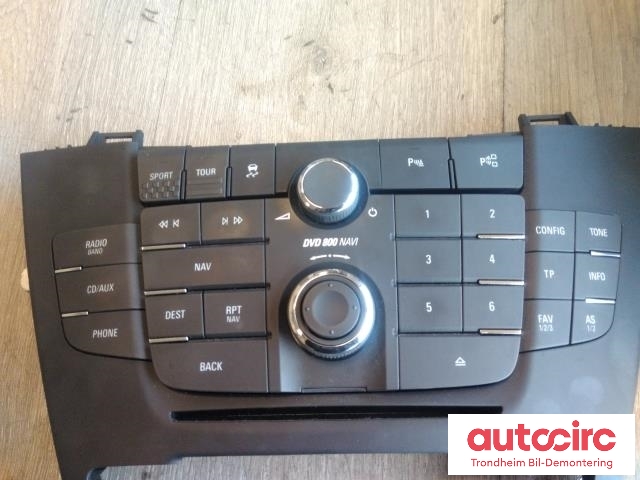 Bilstereo betjeningspanel til Opel Insignia A 2009-2014  (GM|13273256|)