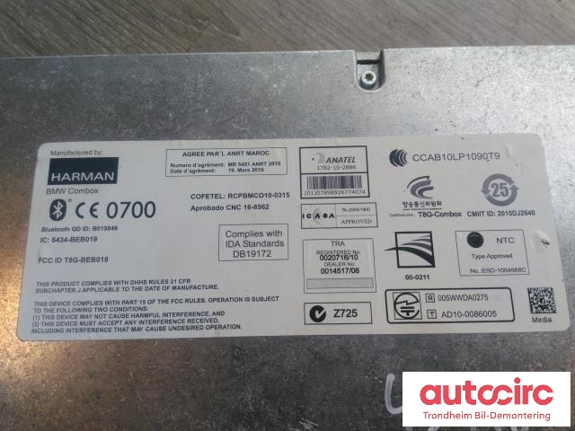 Styreenhet bluetooth til BMW X3 2010-2017 (F25) (F25) (HARMAN/BECKER|9257150|84109257150|100991-10)