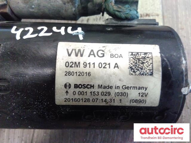 Starter diesel til VW Transporter / Caravelle 2015-2019 (T6) (T6) (BOSCH|02M911021A|0001153029|02M911021AX)