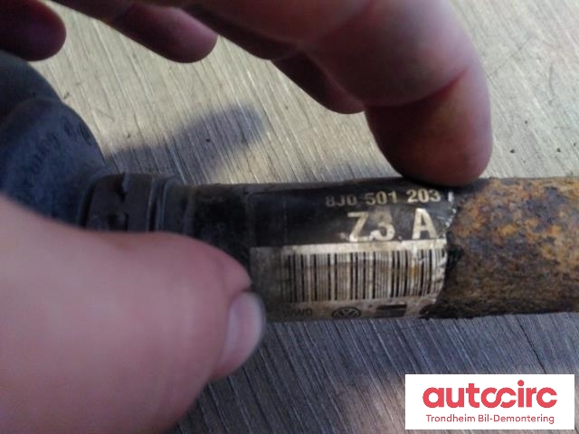 Drivaksel venstre bak, bensin/automat til Audi TT 2006-2014 (Type II)  (..|8J0501203A|Z3A|)