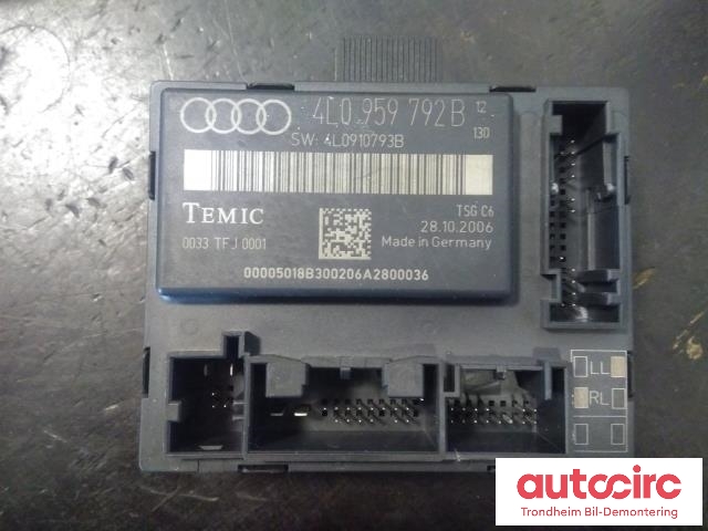 Styreenhet dør høyre foran til Audi Q7, 2006-2010 (Type I, Fase 1)  (TEMIC|4L0959792B)