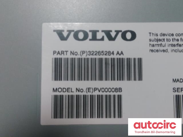 Bilstereo forsterker til Volvo V90 / V90 CC / S90 2016-->>  (..|32265284|31652394|36003061)