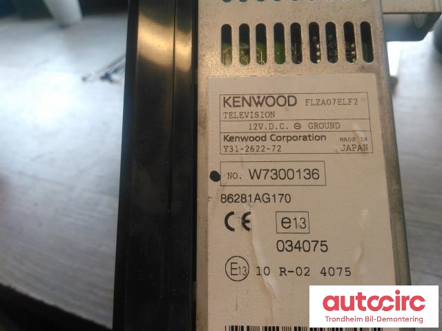 Bilstereo navigasjon til Subaru Outback 2007-2009 (Type III, Fase 2)  (KENWOOD CORPORATION|86281AG170|Y31-2622-72|)