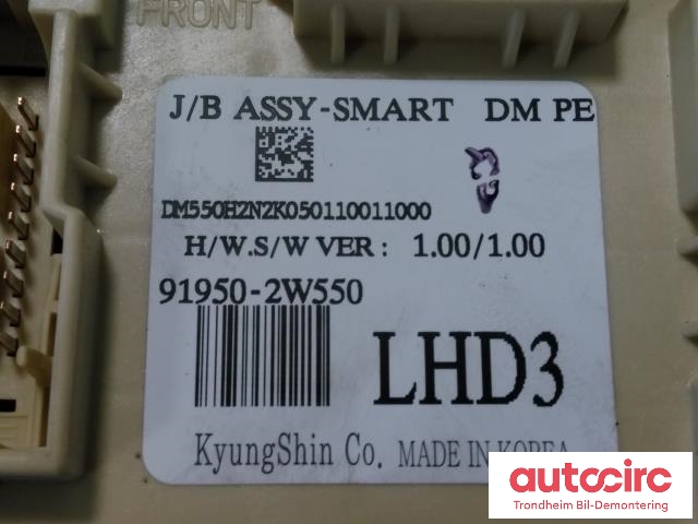 Sikringsboks til Hyundai Santa Fe 2012-2020 (Type III)  (KYUNGSHIN CO|919502W550|91950-2W550|)