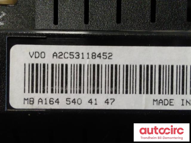 Instrumentpanel til Mercedes ML 2005-2011 (W164) (W164) (VDO|A1645404147|A1645400711|A2C53118452)